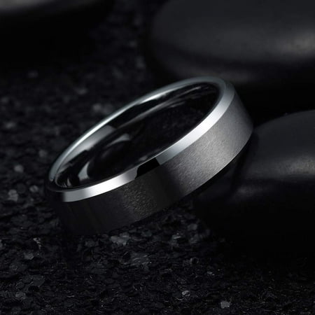 King Will Basic 3mm 5mm 6mm 7mm 8mm 9mm Titanium Ring Matte Finished Wedding Band Comfort Fit Beveled Edge